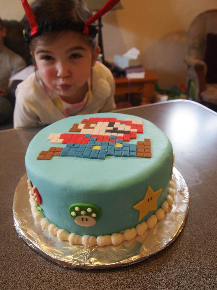 Mario Cake with Penny Photo Bomb