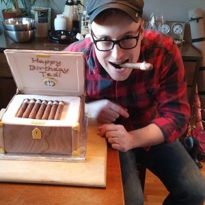 Ted with his Cake